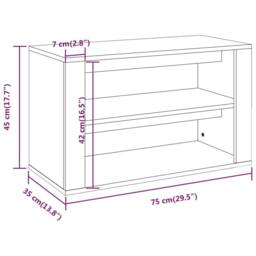 Berkfield Home Shoe Rack Grey Sonoma 75x35x45 cm Engineered Wood - Size: 75 x 35 x 45 cm - thumbnail 8