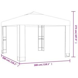 Berkfield Home Gazebo with Double Roof&LED String Lights 3x3 m Anthracite in Dark Grey - thumbnail 9