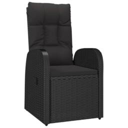 Berkfield Home 7 Piece Garden Dining Set Black Poly Rattan&Solid Wood Acacia - thumbnail 5