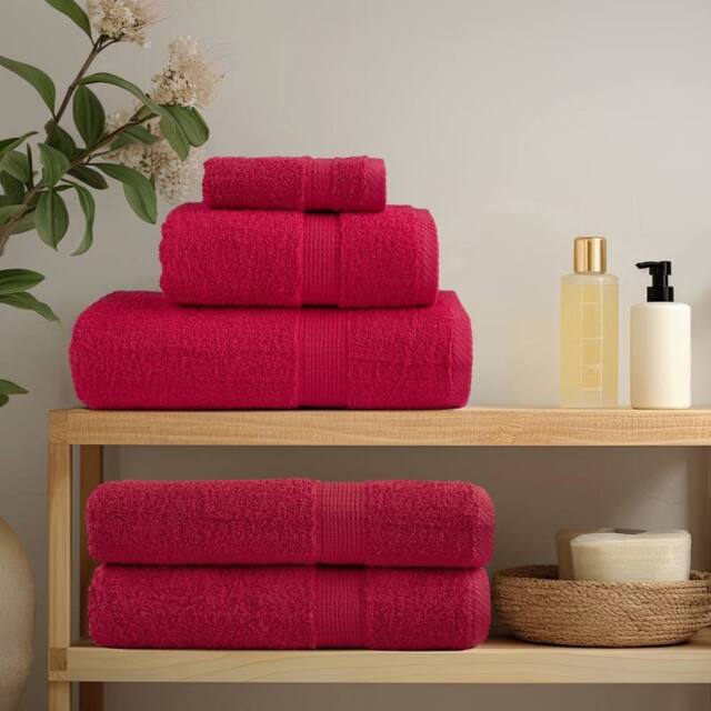 Berkfield Home Premium Bath Towels SOLUND 10 pcs 100x150 cm 600 gsm in Red - image 1