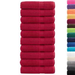 Berkfield Home Premium Bath Towels SOLUND 10 pcs 100x150 cm 600 gsm in Red - thumbnail 3