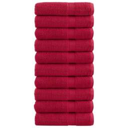Berkfield Home Premium Bath Towels SOLUND 10 pcs 100x150 cm 600 gsm in Red - thumbnail 2