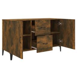 Berkfield Home Sideboard Smoked Oak 100x36x60 cm Engineered Wood in Brown - Size: 100 x 36 x 60 cm - thumbnail 7