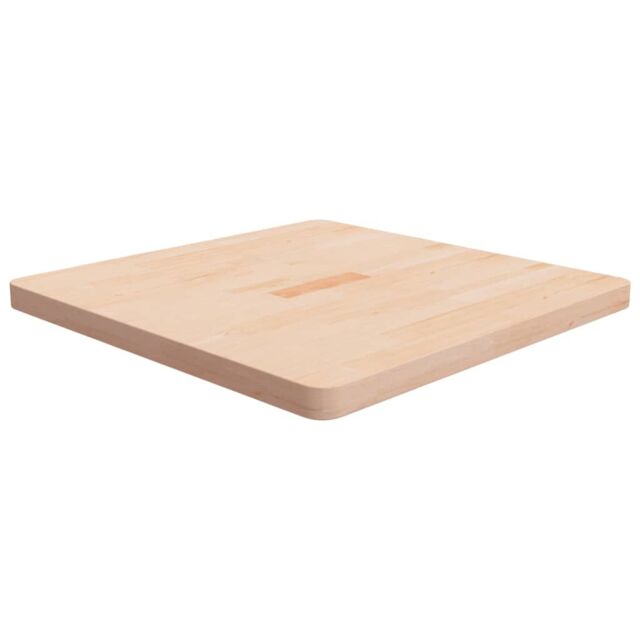 Berkfield Home Square Table Top 70x70x4 cm Untreated Solid Wood Oak in Brown - Size: 70 x 70 x 4 cm - image 1