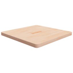 Berkfield Home Square Table Top 70x70x4 cm Untreated Solid Wood Oak in Brown - Size: 70 x 70 x 4 cm - thumbnail 1