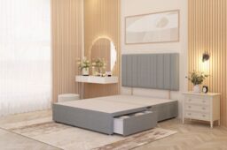 Alexas 2 Draw Divan Bed Base with Headboard Linen Fabric