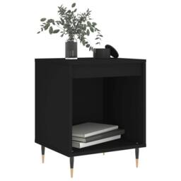 Berkfield Home Bedside Cabinet Black 40x35x50 cm Engineered Wood - Size: 40 x 35 x 50 cm - thumbnail 3