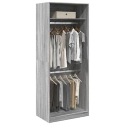 Berkfield Home Wardrobe Grey Sonoma 80x50x200 cm Engineered Wood - Size: 80 x 50 x 200 cm - thumbnail 1