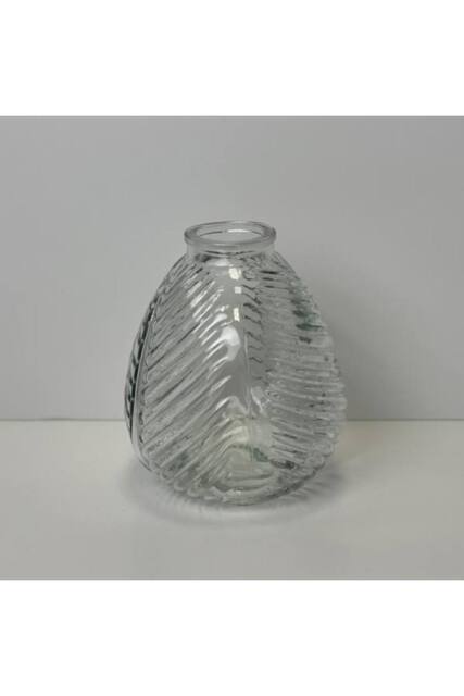 KDMD Leaf Glass Clear Vase 13cm - image 1