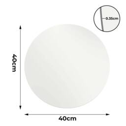 VOGREX 40cm Frameless Round Explosion-Proof Tempered Glass Wall Mirror in Clear - thumbnail 2