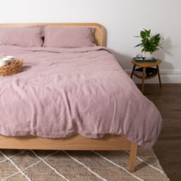 Native Natural Blush Pink Single 100% Linen Duvet Cover (135x200cm) in Rose - thumbnail 1