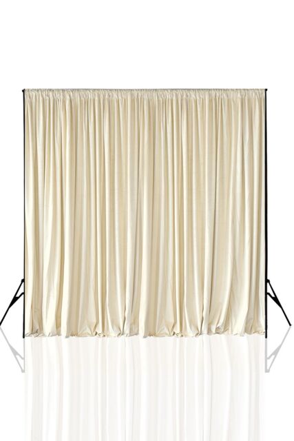 Neel Blue 3x3 Metres Curtain Backdrop, Polyester Fabric Drapes in Ivory - Size: 300 cm - image 1