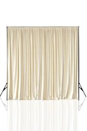 Neel Blue 3x3 Metres Curtain Backdrop, Polyester Fabric Drapes in Ivory - Size: 300 cm - thumbnail 1