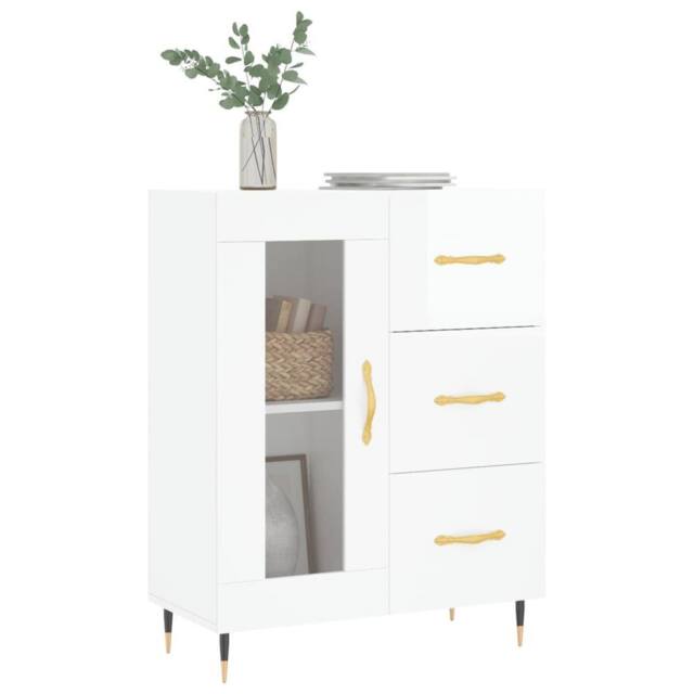 Berkfield Home Sideboard High Gloss White 69.5x34x90 cm Engineered Wood - image 1