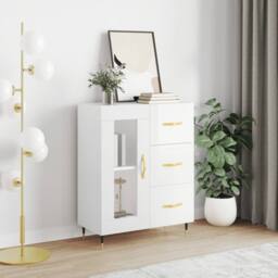 Berkfield Home Sideboard High Gloss White 69.5x34x90 cm Engineered Wood - thumbnail 2