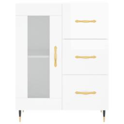 Berkfield Home Sideboard High Gloss White 69.5x34x90 cm Engineered Wood - thumbnail 5