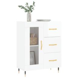 Berkfield Home Sideboard High Gloss White 69.5x34x90 cm Engineered Wood - thumbnail 1