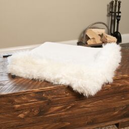 Native Natural White Linen Blanket Sheepskin Trim 140x180cm - Size: Double - thumbnail 2