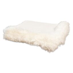 Native Natural White Linen Blanket Sheepskin Trim 140x180cm - Size: Double - thumbnail 3