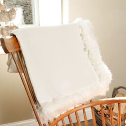 Native Natural White Linen Blanket Sheepskin Trim 140x180cm - Size: Double - thumbnail 4