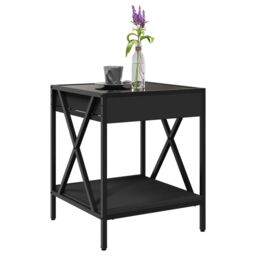 Berkfield Home Coffee Table with Infinity LED Black 40x40x49 cm - Size: 40 x 40 x 49 cm - thumbnail 5