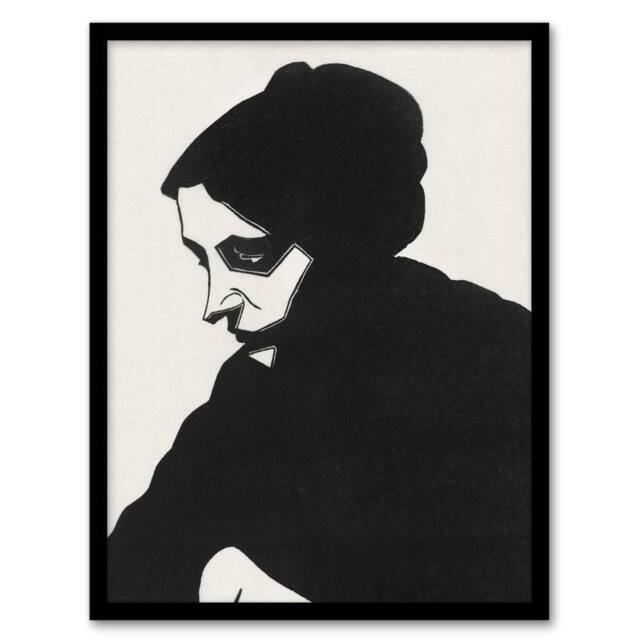 "Artery8 Stylised Portrait of a Woman De Mesquita Framed Wall Art Print in Black - Size: W12"" x H16""" - image 1