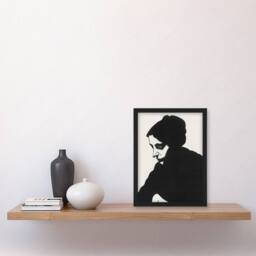 "Artery8 Stylised Portrait of a Woman De Mesquita Framed Wall Art Print in Black - Size: W12"" x H16""" - thumbnail 4