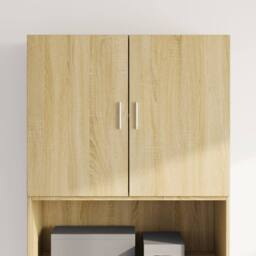 Berkfield Home Wall Cabinet Sonoma Oak 80x42.5x64 cm Engineered Wood in Brown - thumbnail 1