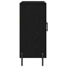 Berkfield Home Black Oak Sideboard 90x34x80 cm Made of Engineered Wood - Size: 90 x 34 x 80 cm - thumbnail 7