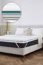 Ezysleep All Seasons Memory Foam Mattress Topper in White - Size: Double - thumbnail 1