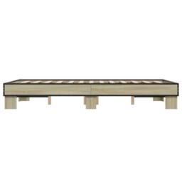 Berkfield Home Durable Bed Frame without Mattress Sonoma Oak 120x200 cm in Light Tan - Size: Small Double - thumbnail 5