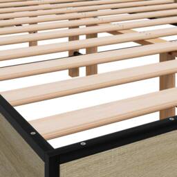 Berkfield Home Durable Bed Frame without Mattress Sonoma Oak 120x200 cm in Light Tan - Size: Small Double - thumbnail 7