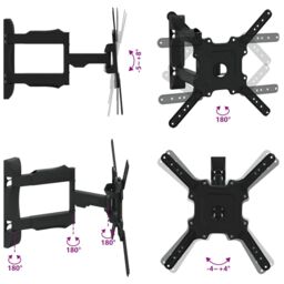 Berkfield Home TV Wall Mount for 32-55 Inch Screen Max VESA 400x400 mm 35kg in Black - thumbnail 6