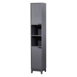 FORGEVIO Tall Bathroom Storage Cabinet Slim Bathroom Cabinet in Grey - thumbnail 3