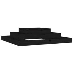 Berkfield Home Planter Black 110x110x27 cm Solid Wood Pine - Size: 110 x 110 x 27 cm - thumbnail 3
