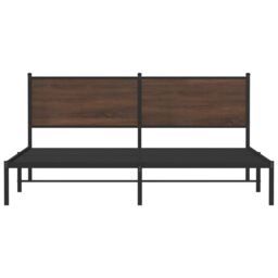 Berkfield Home Metal Bed Frame without Mattress Brown Oak 180x200 cm Super King - thumbnail 5