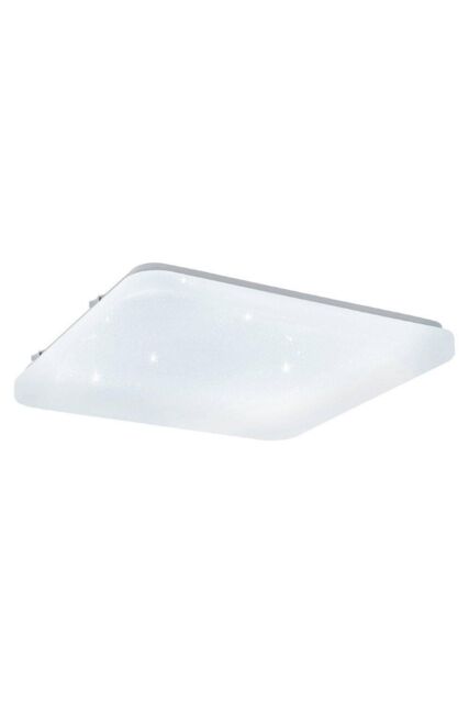 Eglo Frania-S Metal & Plastic With Crystal Effect Integrated LED Flush Light in White - image 1