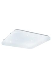 Eglo Frania-S Metal & Plastic With Crystal Effect Integrated LED Flush Light in White