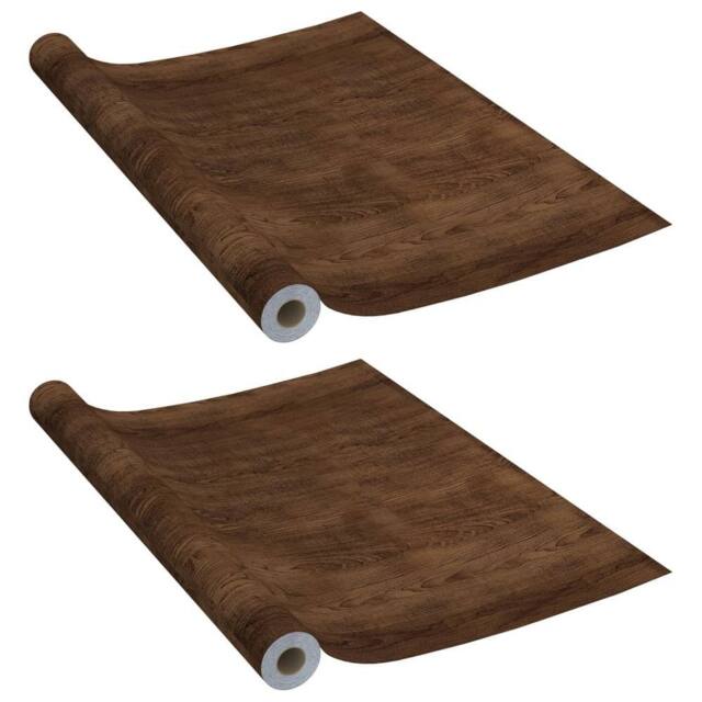 Berkfield Home Self-adhesive Furniture Films 2 pcs Dark Oak 500x90 cm PVC in Brown - image 1