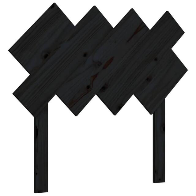 Berkfield Home Bed Headboard Black 92x3x81 cm Solid Wood Pine - Size: 92 x 3 x 81 cm - image 1