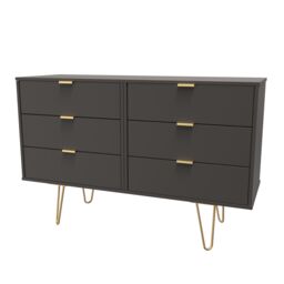 Ready Assembled 2 U Fuji 6 Drawer Wide Chest (Ready Assembled) in Dark Grey - thumbnail 3