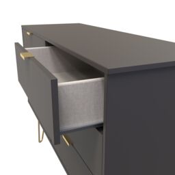 Ready Assembled 2 U Fuji 6 Drawer Wide Chest (Ready Assembled) in Dark Grey - thumbnail 5
