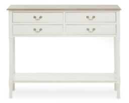 Orsina Console Table for Hallway, Pine Wood Hallway Table for Home Office Décor, Wood Table with 4 Drawers in White - thumbnail 6
