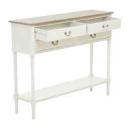 Orsina Console Table for Hallway, Pine Wood Hallway Table for Home Office Décor, Wood Table with 4 Drawers in White - thumbnail 4
