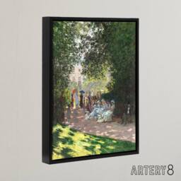 "Artery8 Monceau Park in the Afternoon Monet Black Framed Canvas Wall Art in Green - Size: W12"" x H16""" - thumbnail 2