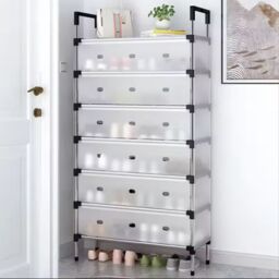VOGREX 5 Tier Cabinet Storage Organiser Shoe Rack Stand Holder in Black - thumbnail 5