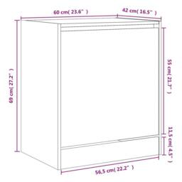 Berkfield Home Shoe Cabinet Sonoma Oak 60x42x69 cm Engineered Wood in Light Tan - Size: 60 x 42 x 69 cm - thumbnail 9
