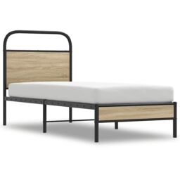 Berkfield Home Bed Frame Without Mattress 80x200 cm Smoked Oak Engineered Wood in Brown - thumbnail 2