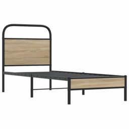 Berkfield Home Bed Frame Without Mattress 80x200 cm Smoked Oak Engineered Wood in Brown - thumbnail 3