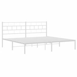 Berkfield Home Metal Bed Frame with Headboard White 180x200 cm Super King - thumbnail 4